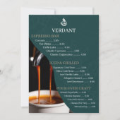 Elegant Dark Green Specialty Coffee Shop Menu Card 招待状 (正面)