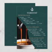 Elegant Dark Green Specialty Coffee Shop Menu Card 招待状 (正面/裏面)