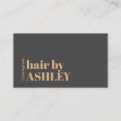 Elegant Dark Grey Faux Golden Hair Salon ロイヤリティカード (正面)