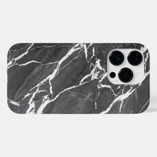 Elegant Dark Grey Marble Texture iPhone Case Case-Mate iPhoneケース (裏面 (横))