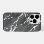 Elegant Dark Grey Marble Texture iPhone Case iPhoneケース (裏面横)
