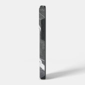 Elegant Dark Grey Marble Texture iPhone Case iPhoneケース (左側面)