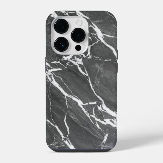 Elegant Dark Grey Marble Texture iPhone Case iPhoneケース (裏面)
