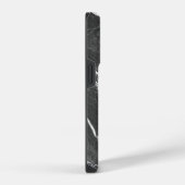 Elegant Dark Grey Marble Texture iPhone Case iPhoneケース (右側面)