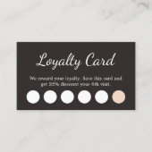 Elegant Dark Grey White Pastel Salon ロイヤリティカード (正面)