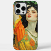 Elegant Dark Haired Art Nouveau Woman Case-Mate iPhoneケース (裏面)