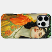 Elegant Dark Haired Art Nouveau Woman Case-Mate iPhoneケース (裏面 (横))