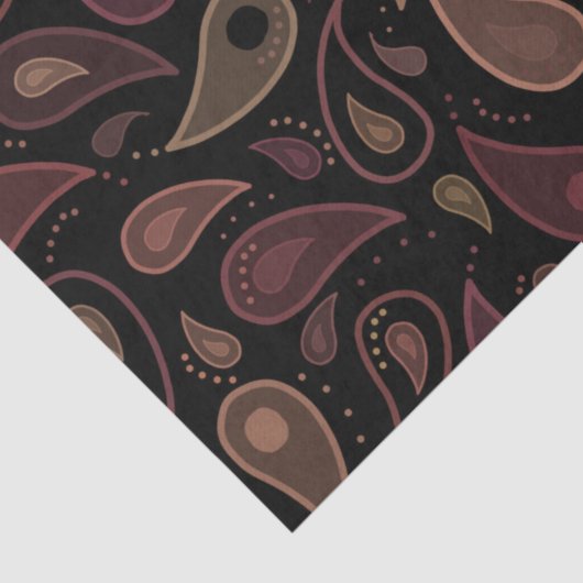 Elegant Dark Modern Paisley Pattern 薄葉紙 (詳細)