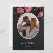 Elegant Dark Moody 3D Roses | Photo Wedding 招待状 (裏面)