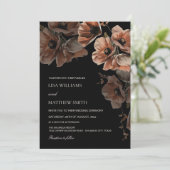 Elegant Dark Moody Blush Flowers  Wedding 招待状 (スタンド正面)