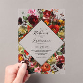 Elegant dark moody flowers wedding アクリル招待状 (インサイチュ (ポータブル))