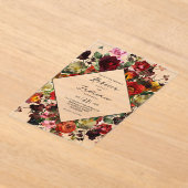 Elegant dark moody flowers wedding アクリル招待状 (レイダウン)