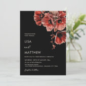 Elegant Dark Moody Red Flowers  招待状 (スタンド正面)