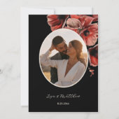 Elegant Dark Moody Red Flowers | Photo Wedding 招待状 (裏面)