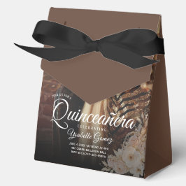 Elegant Dark Photo Quinceañera Favor Box フェイバーボックス