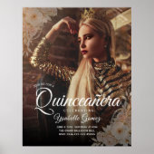 Elegant Dark Photo Quinceañera Welcome Poster ポスター (正面)