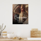 Elegant Dark Photo Quinceañera Welcome Poster ポスター (キッチン)