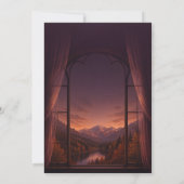 Elegant Dark Plum Mountain Wedding| Gold Botanical 招待状 (裏面)