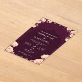 Elegant Dark Purple Acrylic Wedding Invitation アクリル招待状 (レイダウン)