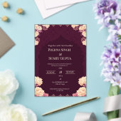 Elegant Dark Purple Acrylic Wedding Invitation アクリル招待状 (インサイチュ (ウェディング))