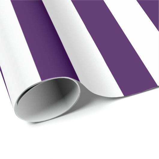 Elegant Dark Purple and White Striped Pattern ラッピングペーパー (ロールコーナー)