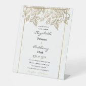 Elegant dark purple gold luxury floral Wedding 台座サイン (正面)