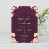 Elegant Dark Purple Wedding Invitation 招待状 (スタンド正面)