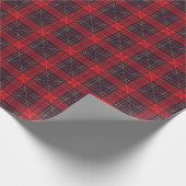 Elegant Dark Red and Black Buffalo Plaid Tartan ラッピングペーパー (角)