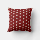 Elegant Dark Red Blooming Flower Square Pillow クッション (裏面)