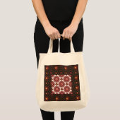 Elegant Dark Red Geometric Mandala Tote Bag – Arti トートバッグ (正面(商品))