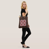 Elegant Dark Red Geometric Mandala Tote Bag – Arti トートバッグ (モデル)