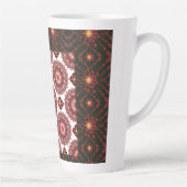 Elegant Dark Red Geometric Pattern Ceramic Mug – A カフェラテマグ (右)