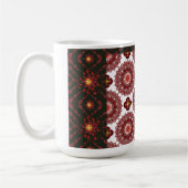 Elegant Dark Red Geometric Pattern Ceramic Mug – A コーヒーマグカップ (左)