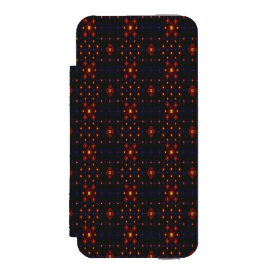  Elegant Dark Red Geometric Pattern iPad Case – Mo Incipio iPhoneウォレットケース (フォリオ 正面)