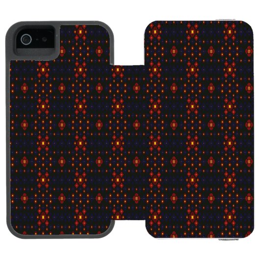  Elegant Dark Red Geometric Pattern iPad Case – Mo Incipio iPhoneウォレットケース (フォリオ Open)