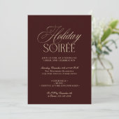 Elegant Dark Red Holiday Dinner Party Invitation シーズンカード (スタンド正面)