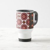 Elegant Dark Red Mandala Geometric Travel Mug – In トラベルマグ (正面右)