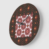 Elegant Dark Red Mandala Geometric Wall Clock – Ar ラージ壁時計 (傾斜)