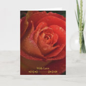 Elegant Dark Red Rose Botanical Folded Card カード (正面)