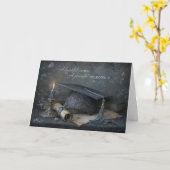 Elegant Dark Romance Moody Graduation カード (黄色い花)