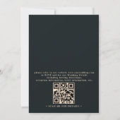 Elegant Dark Velvet Burgundy Rose QR Code Wedding 招待状 (裏面)