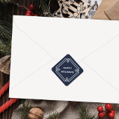 Elegant Deco Frame Happy Holidays Diagonal Sticker スクエアシール