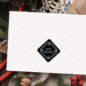 Elegant Deco Frame Happy Holidays Diagonal Sticker スクエアシール