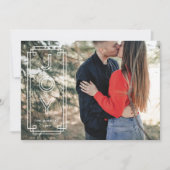Elegant Deco Joy Frame Full Photo Holiday Card 招待状 (正面)