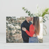 Elegant Deco Joy Frame Full Photo Holiday Card 招待状 (スタンド正面)