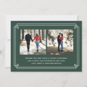 Elegant Deco Joy Frame Full Photo Holiday Card 招待状 (裏面)