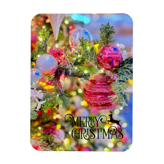 Elegant Decorated Christmas Tree Holiday マグネット (縦)