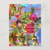 Elegant Decorated Christmas Tree Holiday Postcard シーズンポストカード (正面)