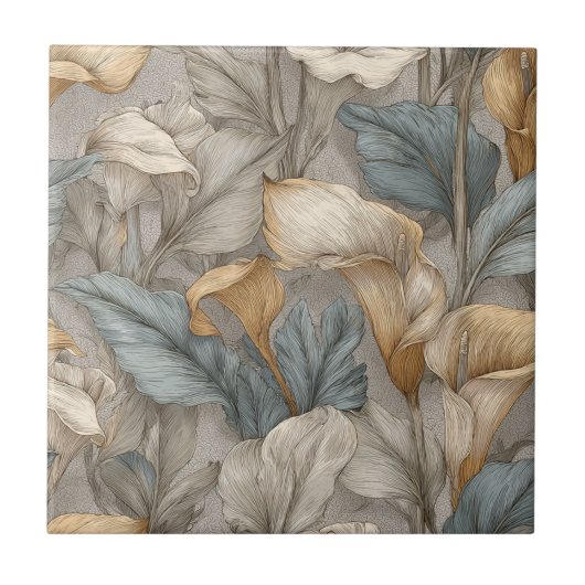Elegant Decorative Calle Lilies  Tiles   タイル (正面)