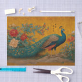 Elegant Decorative Gift Wrap Tissue Paper Peacock 薄葉紙 (クラフト)